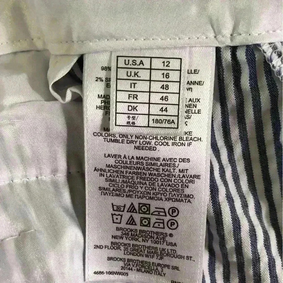 Brooks Brothers Womens Size 12 Blue and White Stripe Seersucker Ankle pants - Picture 4 of 5